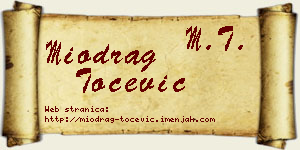 Miodrag Točević vizit kartica